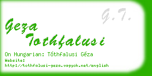 geza tothfalusi business card